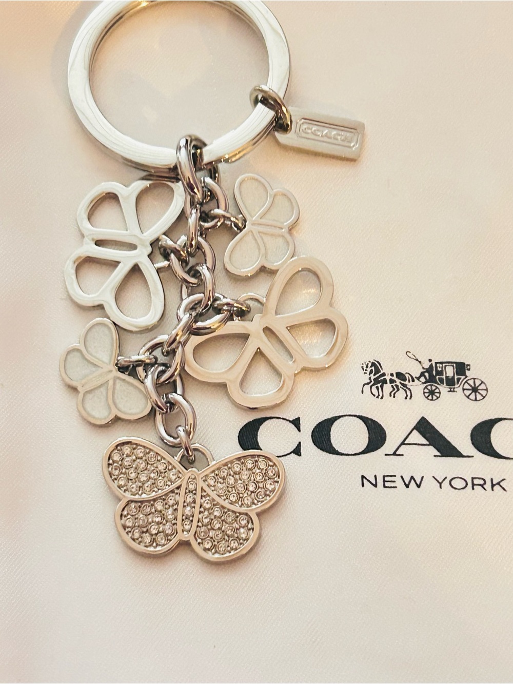 Vintage RARE Coach Y2K Butterfly Keychain/ Bag charm - Picture 12 of 16